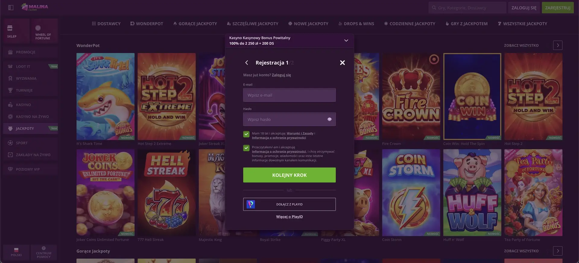 Formularz rejestracji
